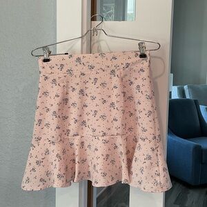 Altar'd State Floral A-Line Skirt in Pink Size Small